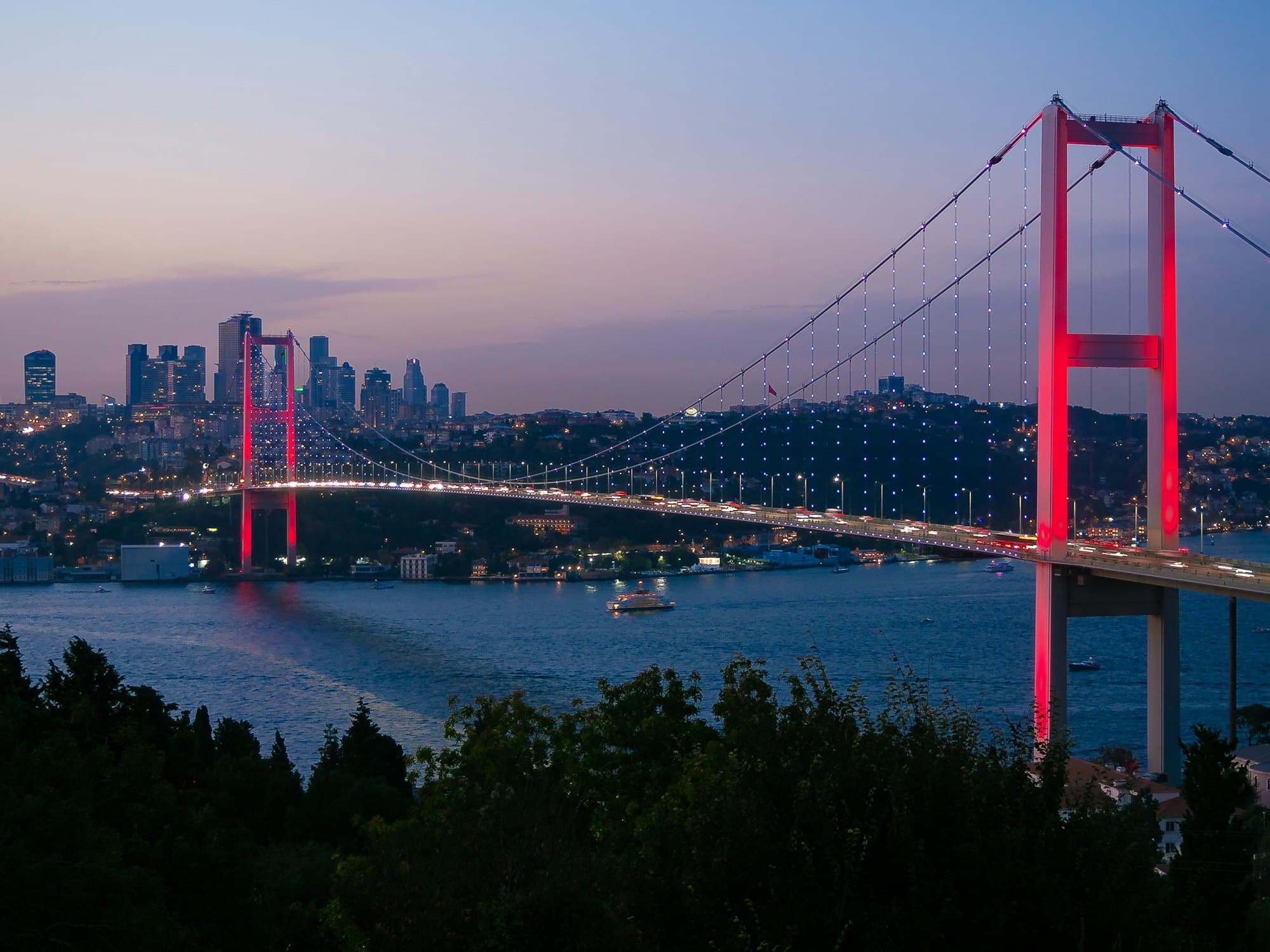 İstanbul Boğazı, gün batımı